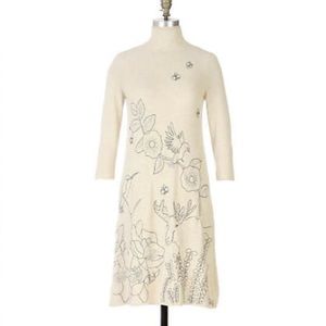 Anthropologie Moth Spare Vista Cream Sweater Dress